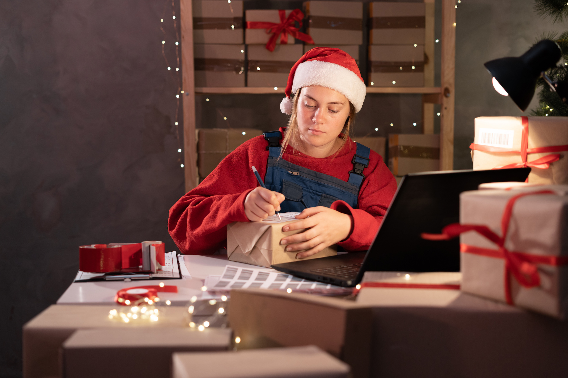 Commercial apparel decorator preparing for the holiday season