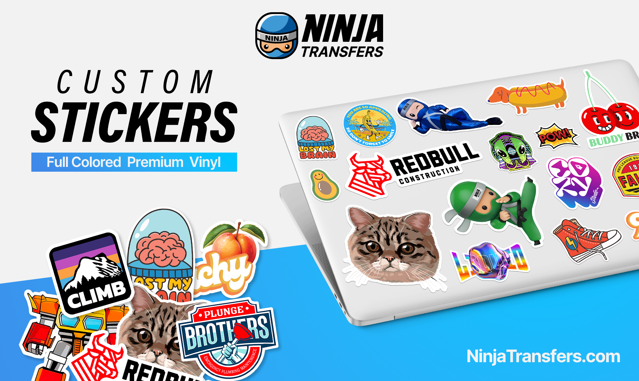 Ninja Transfers full-color vinyl custom stickers